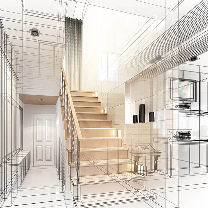 House interior design wireframes