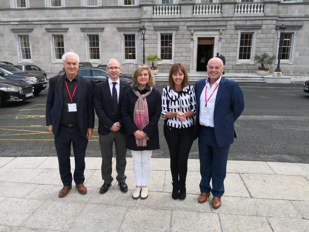 Greg and Fiona Walsh after presenting to the Houses of the Oireachtas at Lenister House, Ireland